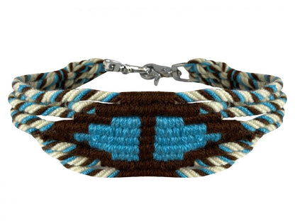 Teal, brown, cream southwest with buckstitch corded tack set