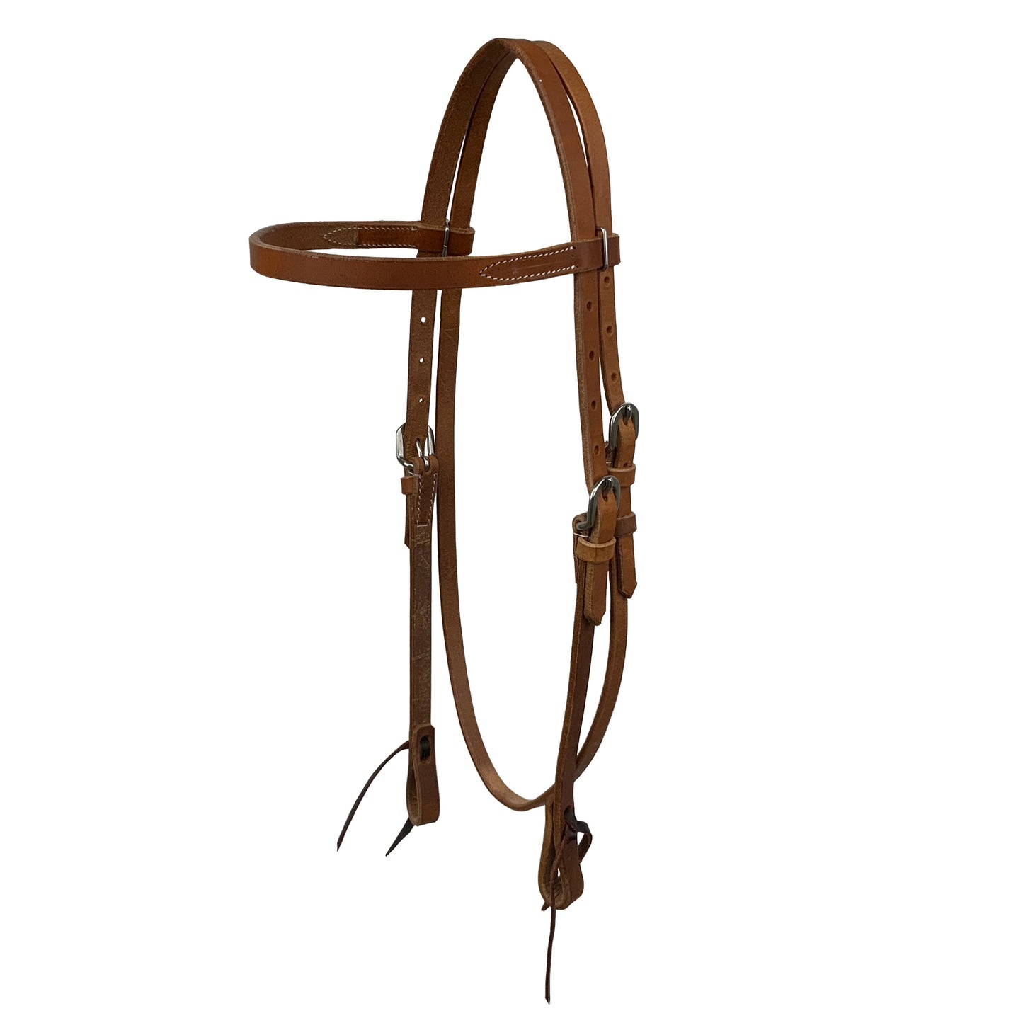 Argentina Cow Leather Browband Headstall - Tie Ends