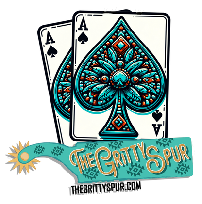 The Gritty Spur Apparel- Turquoise Spade Poker