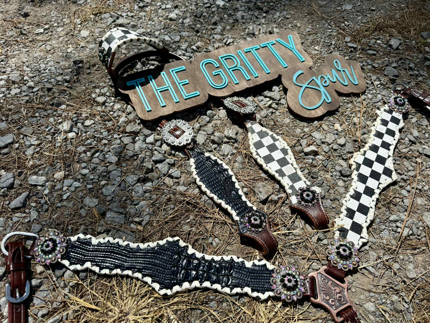 Pre order- Checker with black alligator tack set