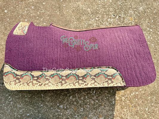 READY TO SHIP- Purple Eggplant 100% Wool Saddle Pad