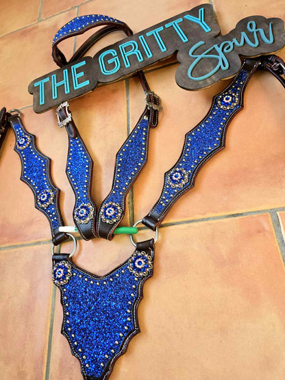 Pre order- Blue glitter tack set