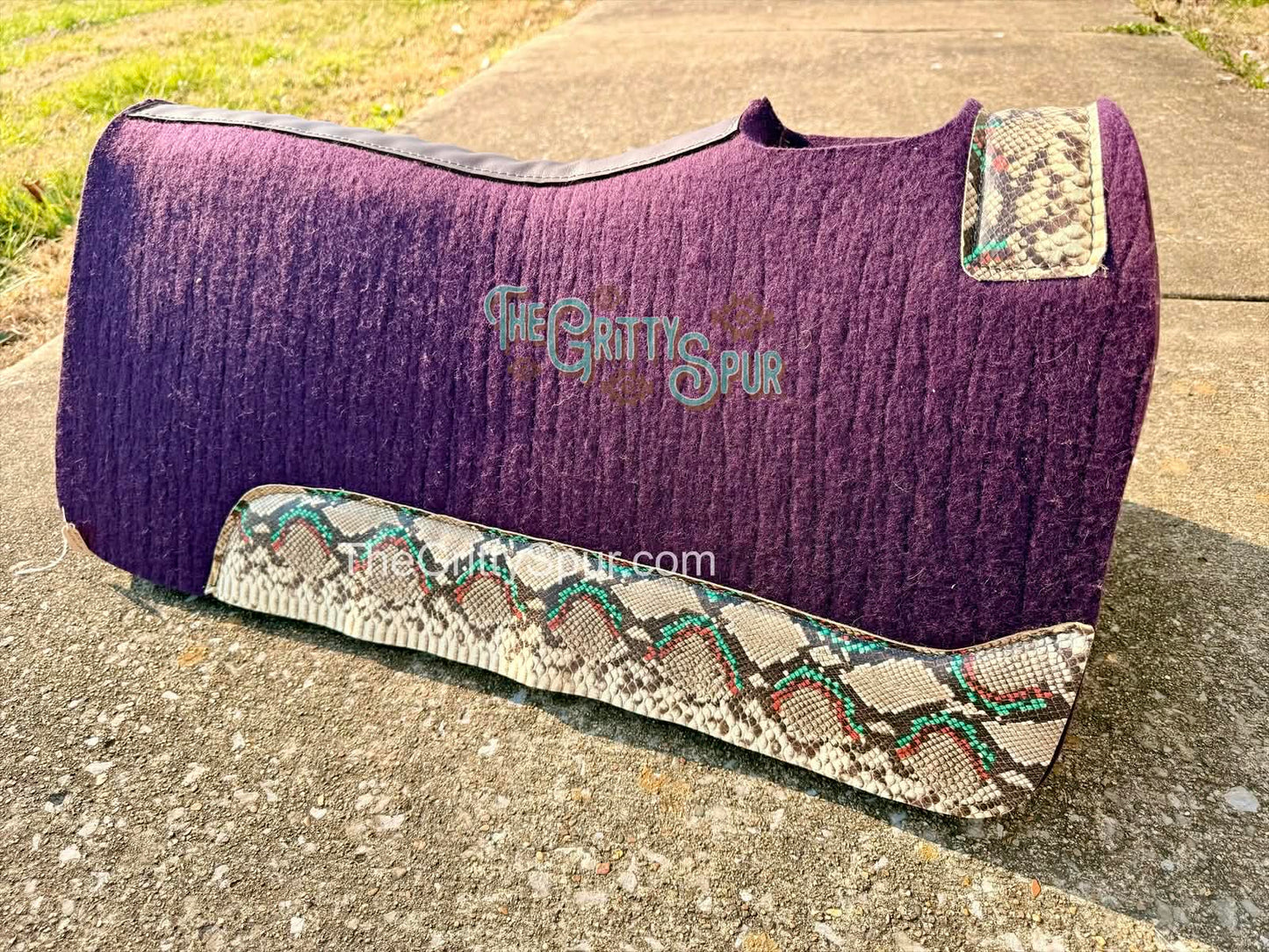 READY TO SHIP- Purple Eggplant 100% Wool Saddle Pad