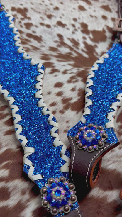 READY TO SHIP- Checker with blue glitter tack set