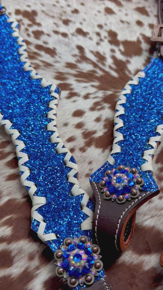 READY TO SHIP- Checker with blue glitter tack set