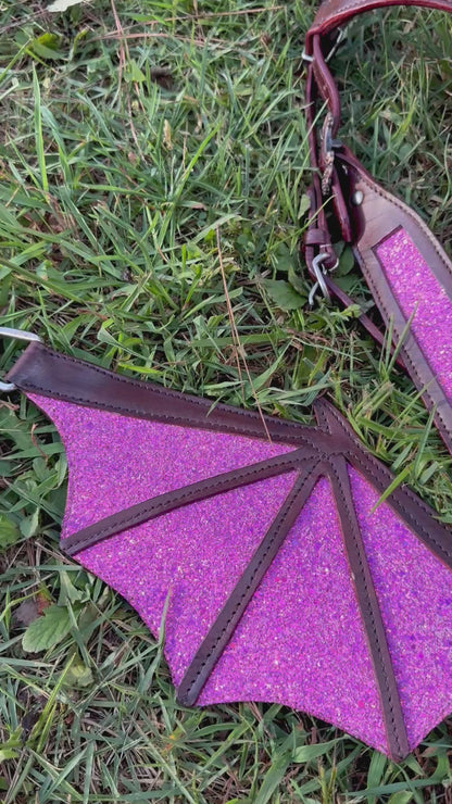 READY TO SHIP- Pink sparkle dragon tack set