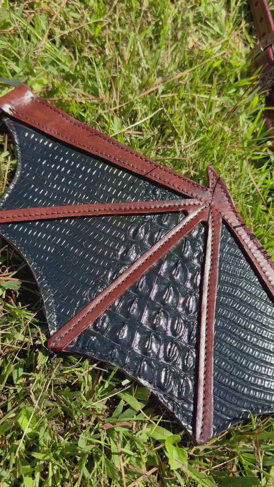 READY TO SHIP- Black Dragon Gator Tack Set