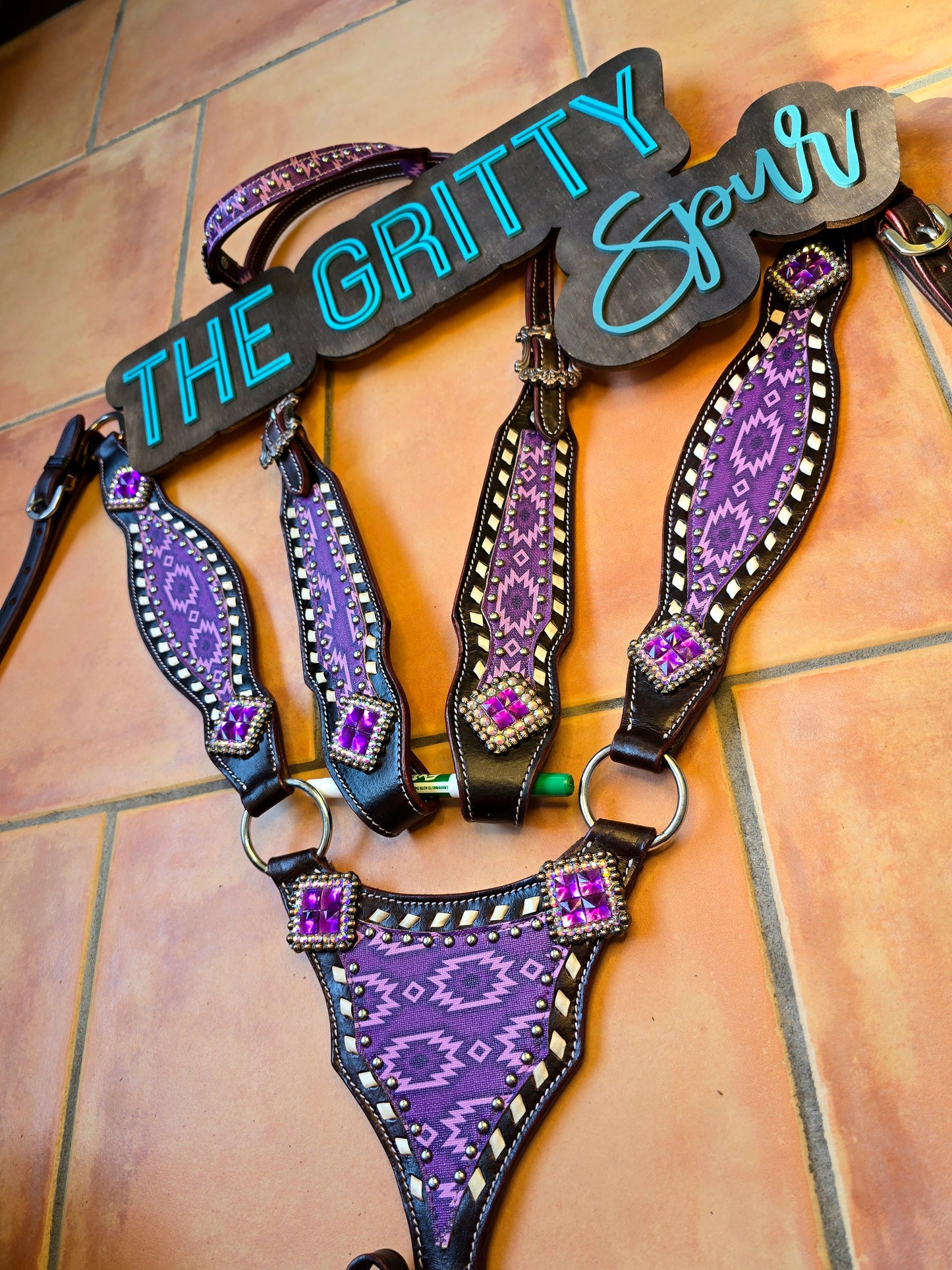 IN STOCK Purple aztec tack set