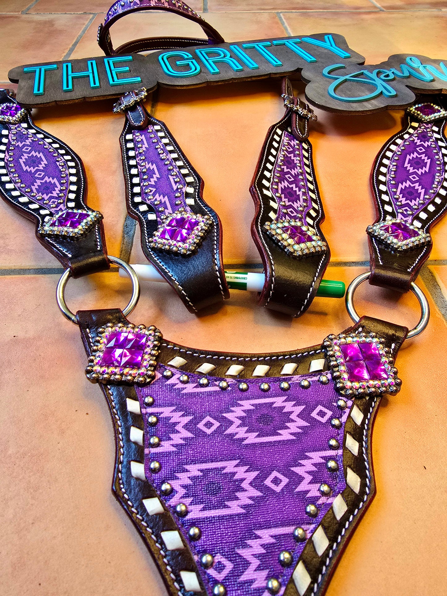 IN STOCK Purple aztec tack set