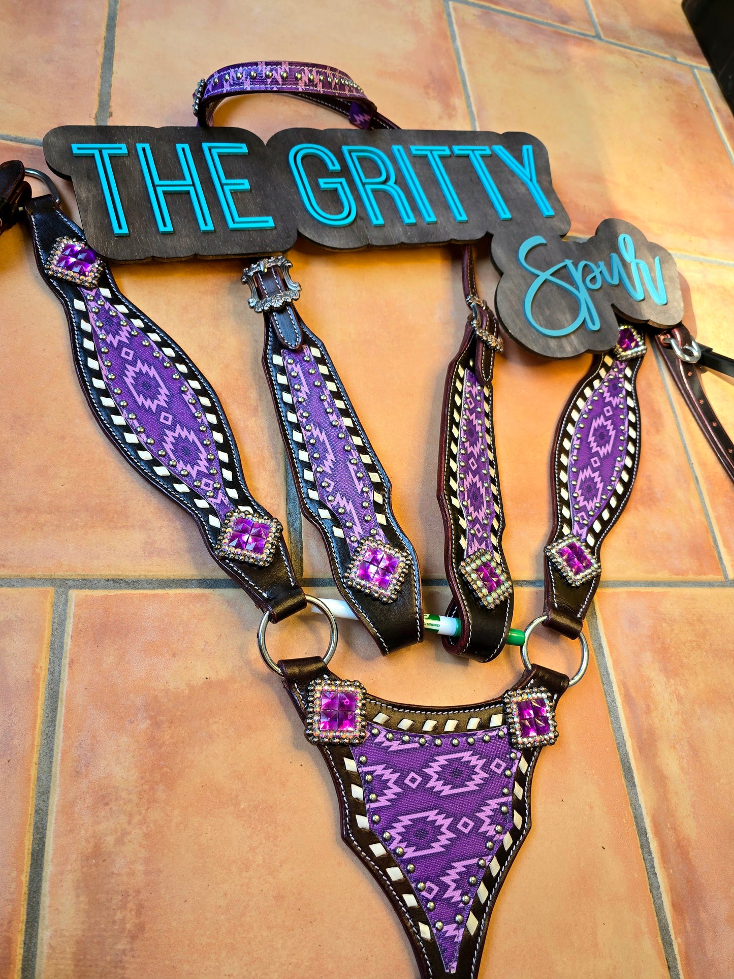 IN STOCK Purple aztec tack set