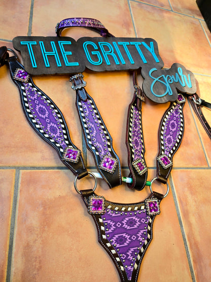 IN STOCK Purple aztec tack set