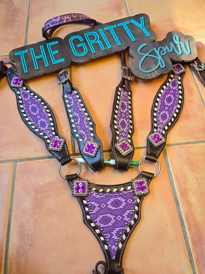 IN STOCK Purple aztec tack set