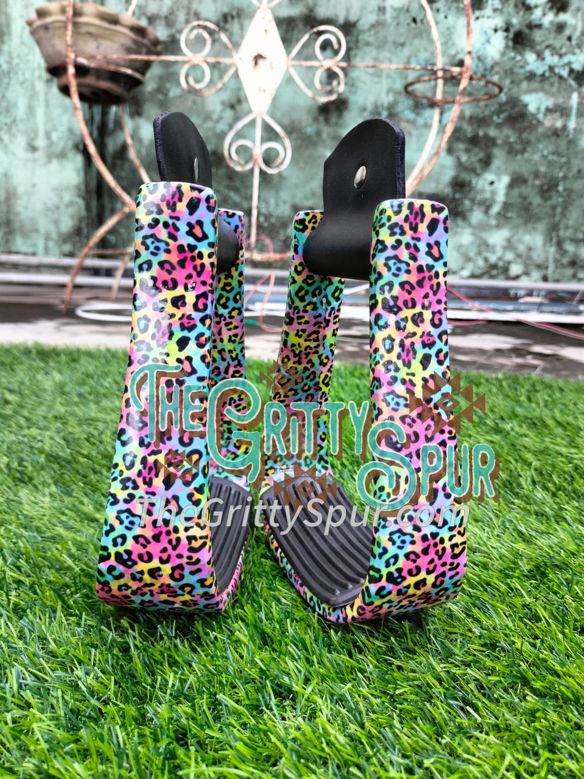 IN STOCK Rainbow cheetah stirrups