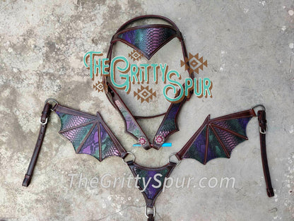 PRE ORDER- Mossy Purple Dragon Wing tack set