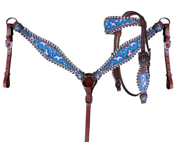 PONY rainbow unicorn tack set no fringe