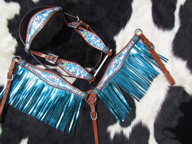 PONY Rainbow unicorn fringe tack set