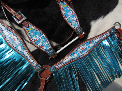 PONY Rainbow unicorn fringe tack set