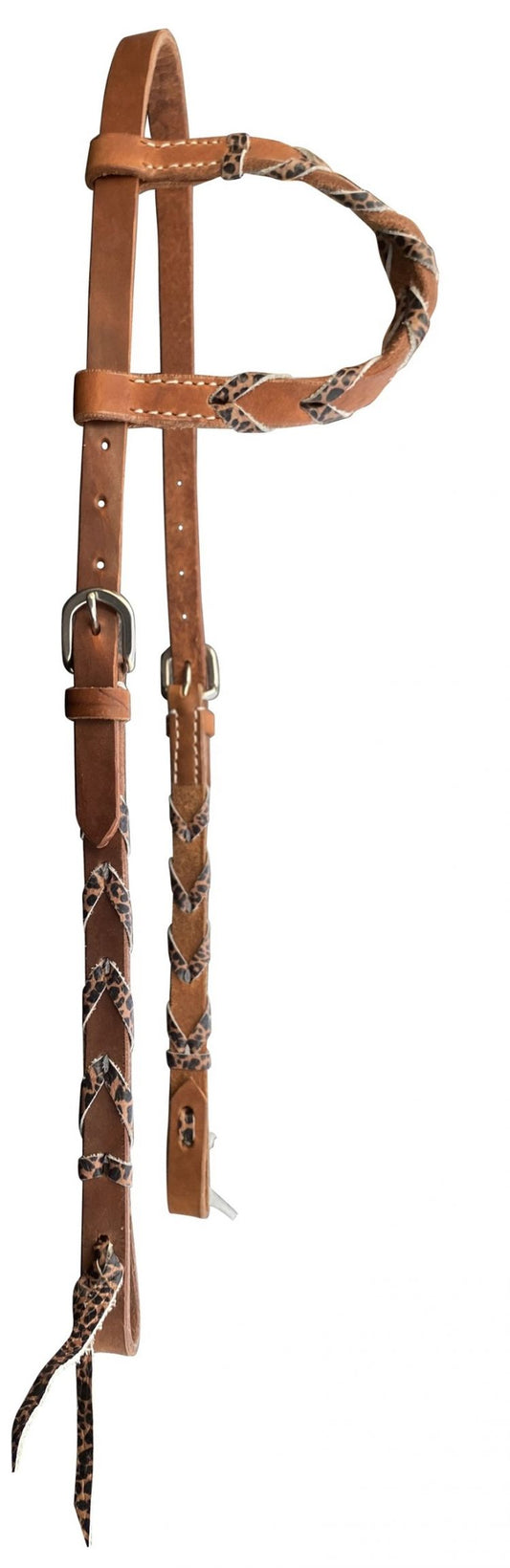 Cheetah print laced headstall