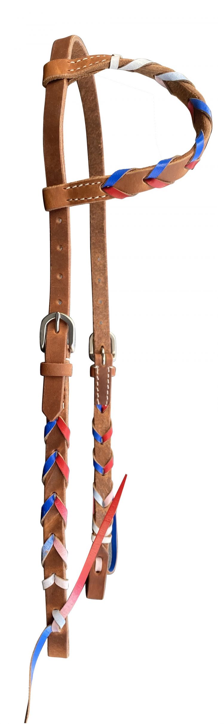 Red white blue laced headstall