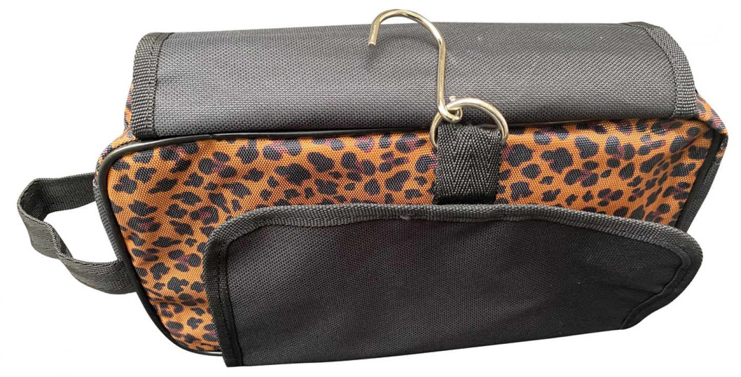 Cheetah print roll up accessory bag