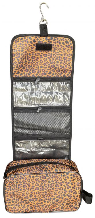 Cheetah print roll up accessory bag