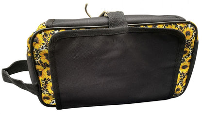 Sunflower and Cheetah print roll up accessory bag