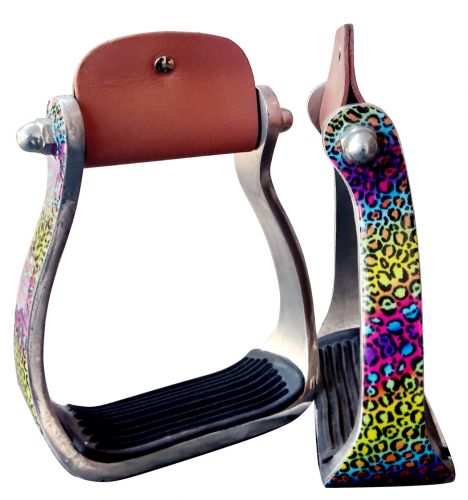 Rainbow Cheetah print stirrups