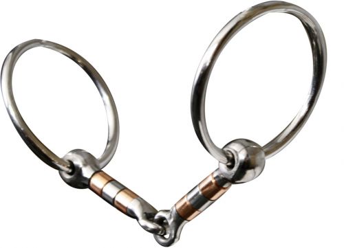 Snaffle with copper roller mouth