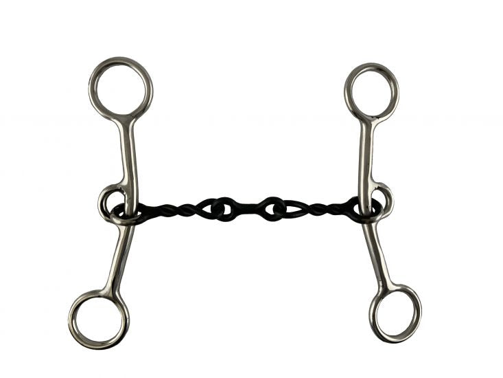 Twisted Sweet Iron 5" Mouth JR Cow-horse bit with Dog bone Center