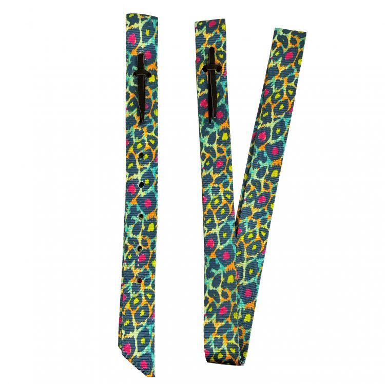 Rainbow Cheetah Print Nylon tie strap and Off Billet set