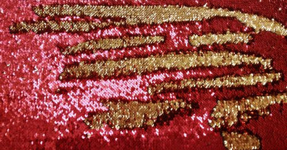 Red and gold sequins tack set